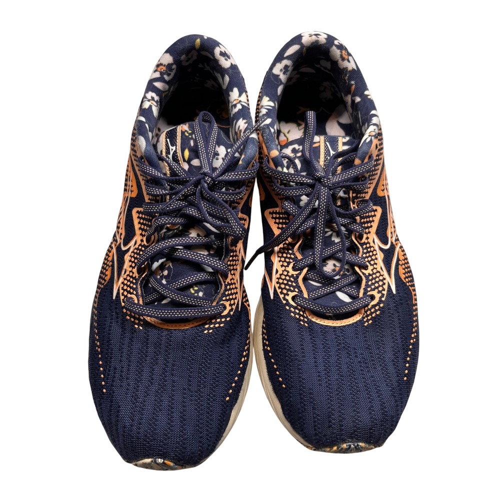 Mizuno Roxy Wave Rider 27 Running Shoes Navy‎ Orange Floral J1GD235871 woman 11